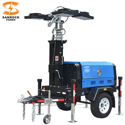 comprare 6kw/7.5kw Torri luminose portatili diesel 230VAC / 240VAC Torri luminose montate su rimorchio online manufacture