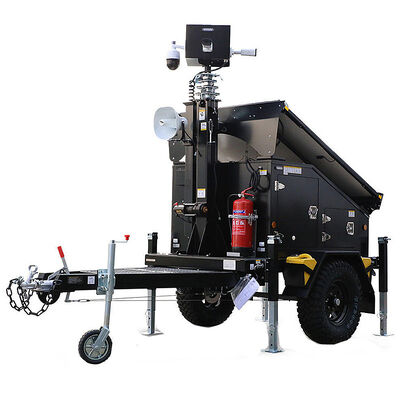 comprare Torri luminose solari per siti, sistema di sorveglianza CCTV rotante, rimorchio torre faro, torri di illuminazione a energia solare online manufacture