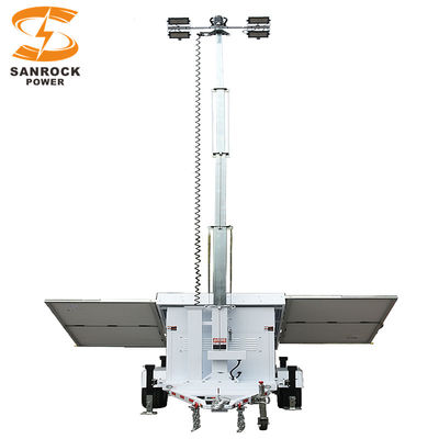 OEM Mobile Solar Light Tower Trailer Mounted Lighting Tower per attività all'aperto