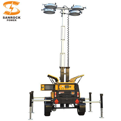 2 ruote Telescopic Light Tower industriale portabile Diesel Light Tower 3 cilindri