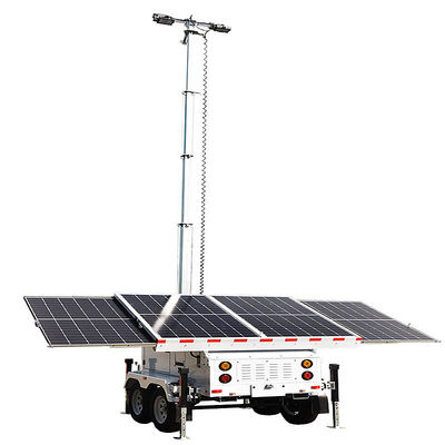 Torre Faro Solare Mobile Autonomia 24.3 Ore Torri Faro Portatili per Esterni Rimorchio Torre Faro