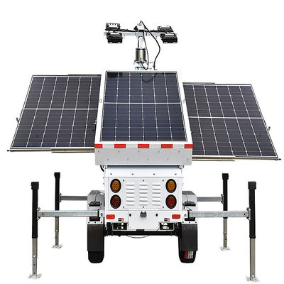 Trailer Standard US / AU / EU Torre di illuminazione industriale 360 rotazione LED Torre di illuminazione pannello sollevamento 30°-38° sollevamento elettrico